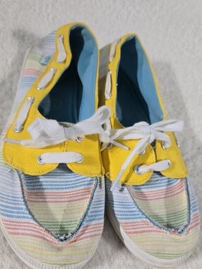 Rocket Dog Light Blue Slip-On with Yellow Trim